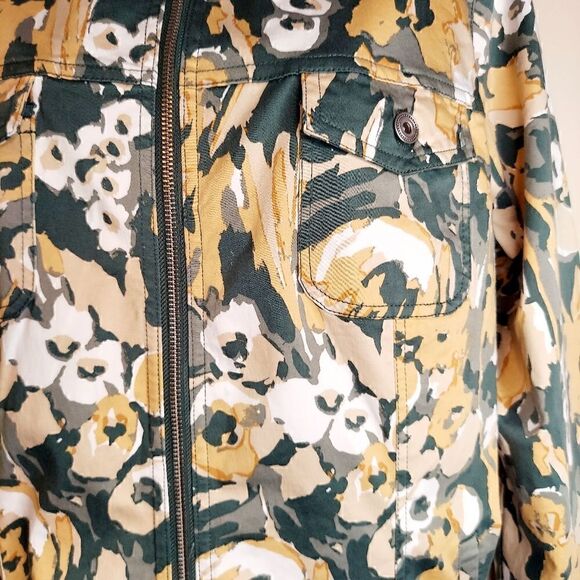 D&co Zip up Floral Cotton Jacket - Picture 3 of 6